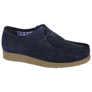 Roamers Mens Suede Apron Casual Shoes / Navy Blue